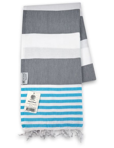 The One Toweling Hamam Marine anthrazit/türkis
