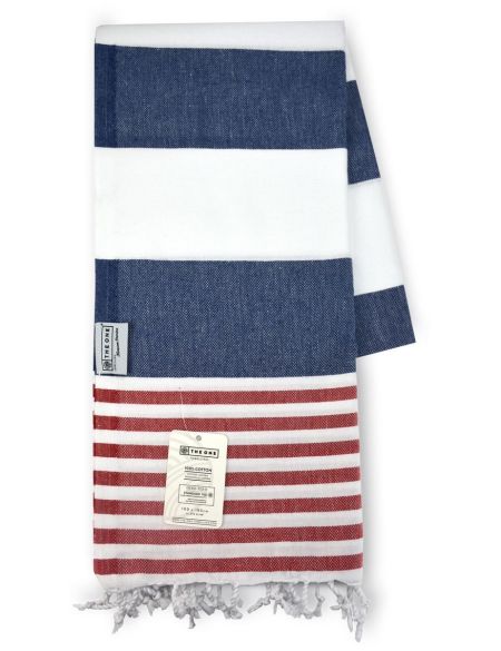 Handtuch The One Toweling Hamam Marine marine/rot