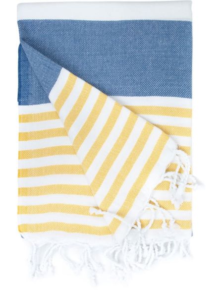 Das One Toweling Hamam Marineblau/Gold-Handtuch