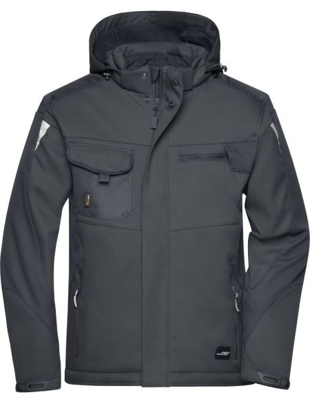 Arbeitswinter-Softshelljacke Strong James Nicholson JN824 schwarz/schwarz