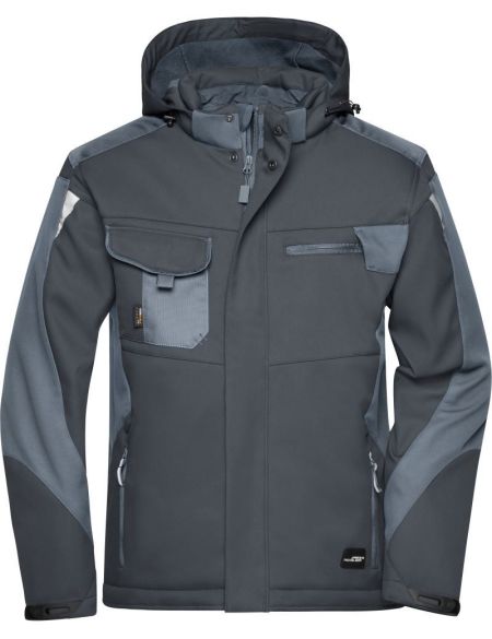 Arbeits-Winter-Softshelljacke Strong James Nicholson JN824 schwarz/carbon