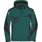 Arbeitswinter-Softshelljacke Strong James Nicholson JN824 dunkelgrün/schwarz