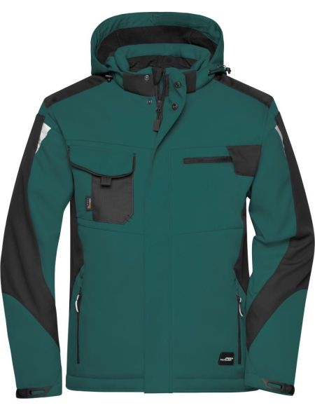 Arbeitswinter-Softshelljacke Strong James Nicholson JN824 weiß/carbon