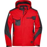 Arbeitswinter-Softshelljacke Strong James Nicholson JN824 rot/schwarz