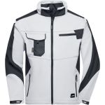 Arbeits-Sommer-Softshelljacke Strong James Nicholson JN8844 weiß/carbon