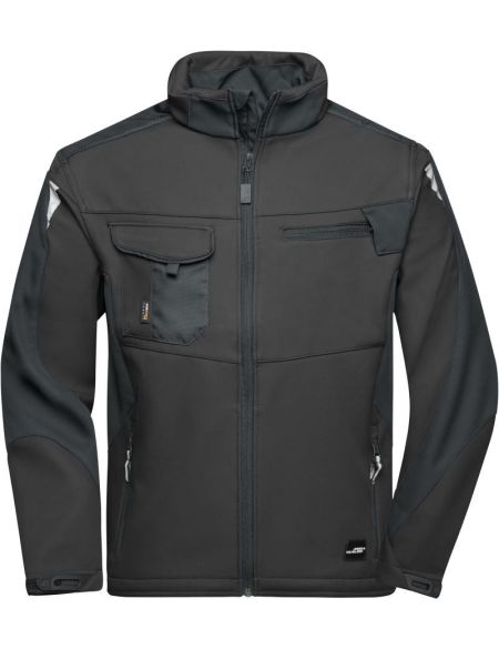 Arbeits-Sommer-Softshelljacke Strong James Nicholson JN8844 schwarz/schwarz
