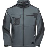 Arbeits-Sommer-Softshelljacke Strong James Nicholson JN8844 Carbon/Schwarz