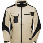 Arbeits-Sommer-Softshelljacke Strong James Nicholson JN8844 Stein/Schwarz