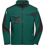 Arbeits-Sommer-Softshelljacke Strong James Nicholson JN8844 dunkelgrün/schwarz