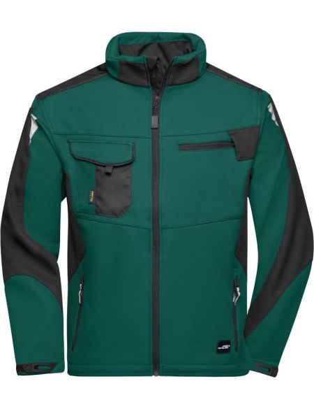 Arbeits-Sommer-Softshelljacke Strong James Nicholson JN8844 weiß/carbon