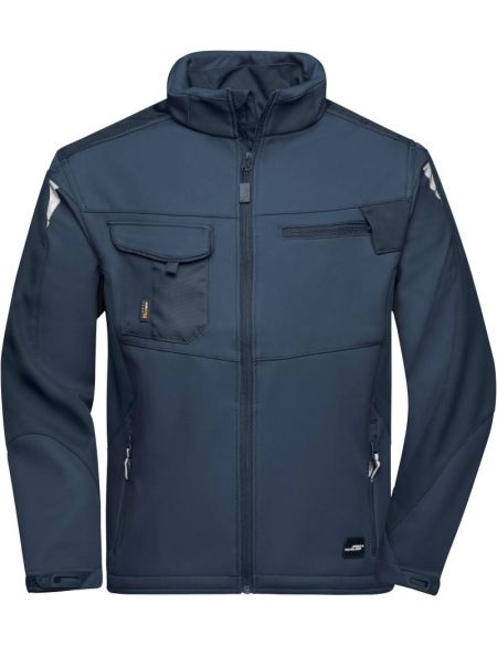 Arbeits-Sommer-Softshelljacke Strong James Nicholson JN8844 Marineblau/Marineblau