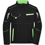Arbeitswinter-Softshelljacke Farbe James Nicholson JN853 Schwarz/Limettengrün