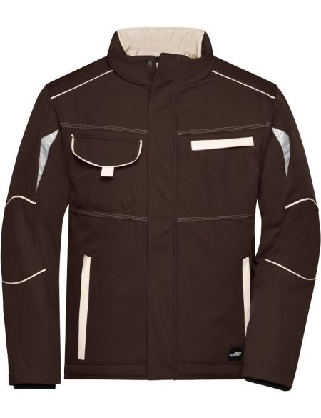 Arbeitswinter-Softshelljacke Farbe James Nicholson JN853 braun/stone