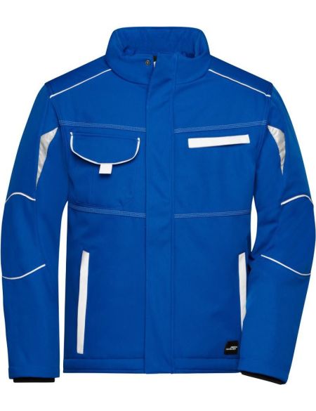 Arbeitswinter-Softshelljacke Farbe James Nicholson JN853 Royal/Weiß