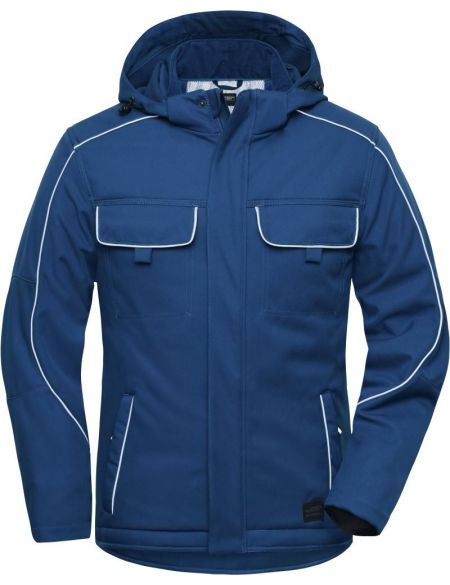 Arbeits-Softshelljacke, wattiert, Solid James Nicholson JN886, dunkles Royalblau