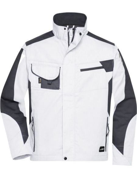 Arbeitsjacke Strong James Nicholson JN821 weiß/carbon