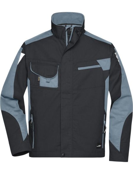 Arbeitsjacke Strong James Nicholson JN821 schwarz/carbon