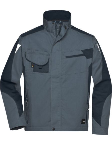 Arbeitsjacke Strong James Nicholson JN821 Carbon/Schwarz