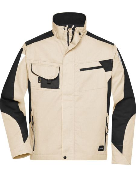 Arbeitsjacke Strong James Nicholson JN821 Stein/Schwarz