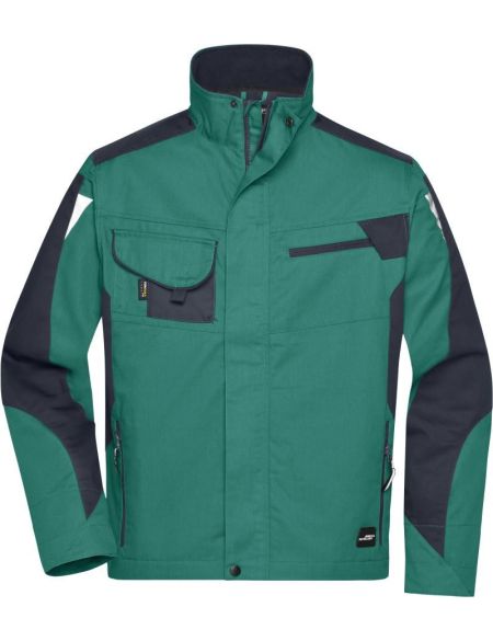 Arbeitsjacke Strong James Nicholson JN821 dunkelgrün/schwarz