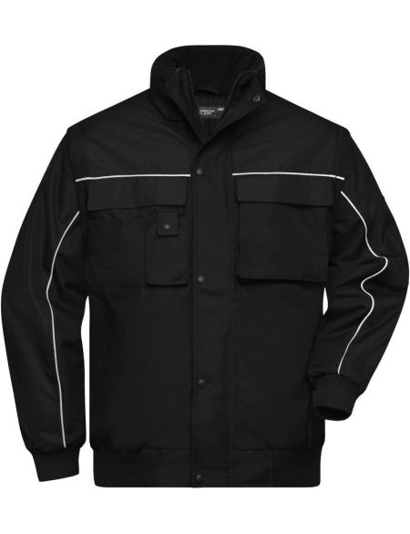 Arbeitsjacke mit abnehmbaren Ärmeln James Nicholson JN810 schwarz/schwarz