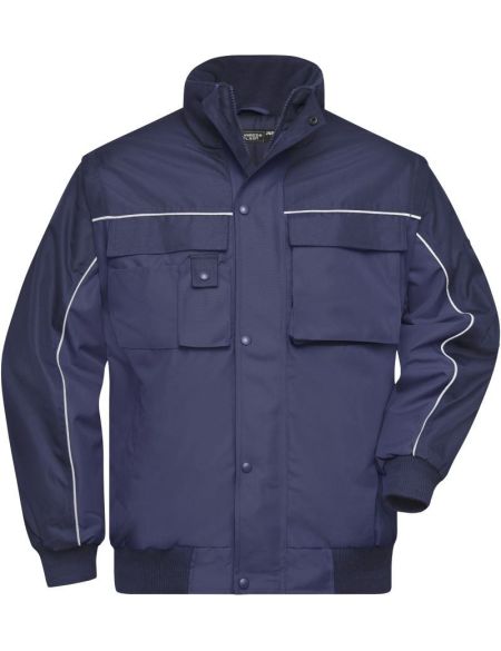 Arbeitsjacke mit abnehmbaren Ärmeln James Nicholson JN810 schwarz/schwarz