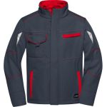 Arbeits-Sommer-Softshelljacke. Farbe James Nicholson JN851 Carbon/Rot