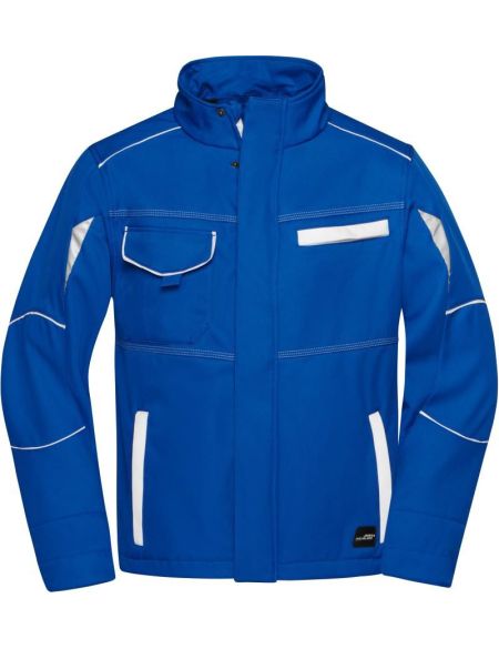 Arbeits-Sommer-Softshelljacke Farbe James Nicholson JN851 Royal/Weiß
