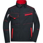 Arbeitsjacke Farbe James Nicholson JN849 Carbon/Rot