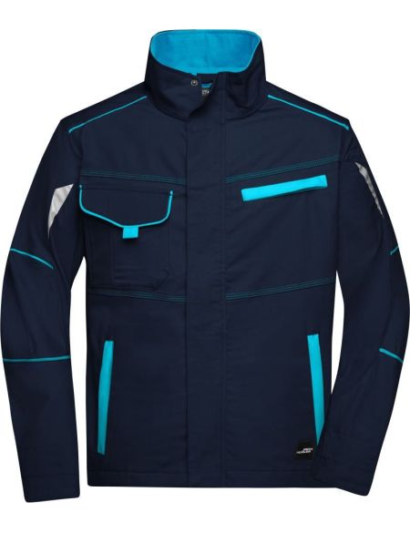 Arbeitsjacke Farbe James Nicholson JN849 schwarz/lindgrün