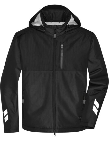 Arbeits-Hardshell-Wattierungsjacke James Nicholson JN1815 schwarz/schwarz