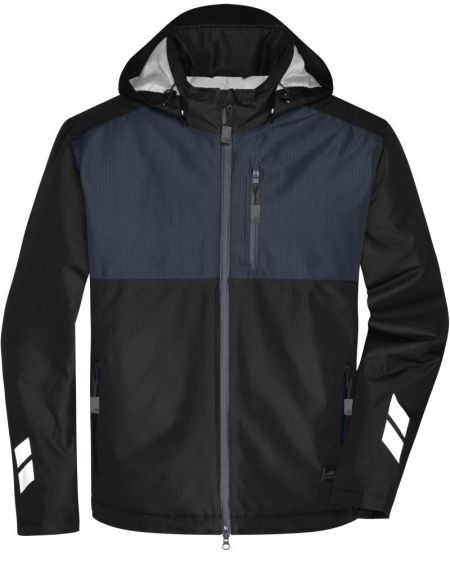 Hardshell-Arbeitsjacke gepolstert James Nicholson JN1815 schwarz/carbon