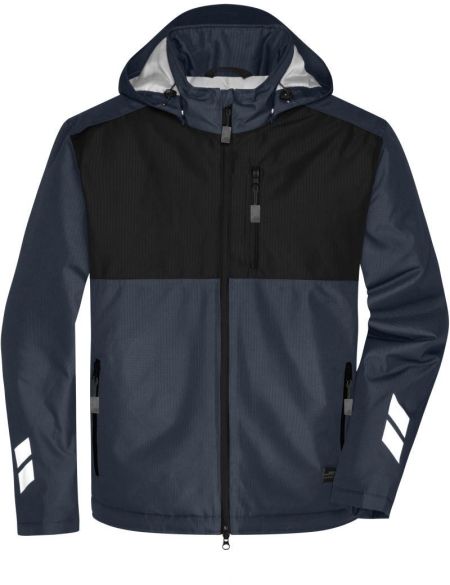 Hardshell-Arbeitsjacke gepolstert James Nicholson JN1815 Carbon/Schwarz