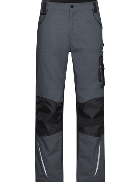 Arbeitshose Strong James Nicholson JN832 (Größe 42-60) mittellang Carbon/Schwarz