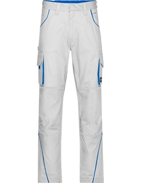 Arbeitshose Farbe James Nicholson JN847 (Größe 42-60) normale Länge Weiß/Royal