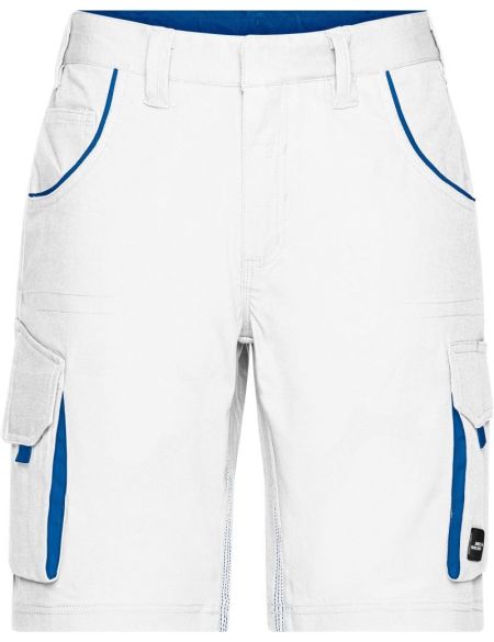 Arbeitsshorts Farbe James Nicholson JN872 (Größe 42-60) weiß/königsblau
