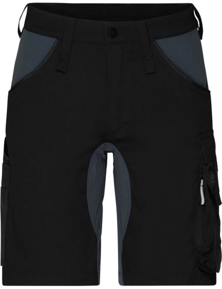 Arbeitsshorts elastisch Slim Line James Nicholson JN1811 schwarz/carbon