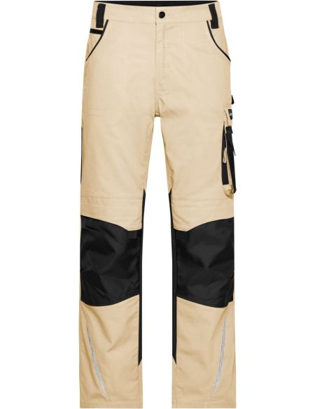 Arbeitshose Strong James Nicholson JN832L (Größe 94-110) lange Länge Stein/Schwarz
