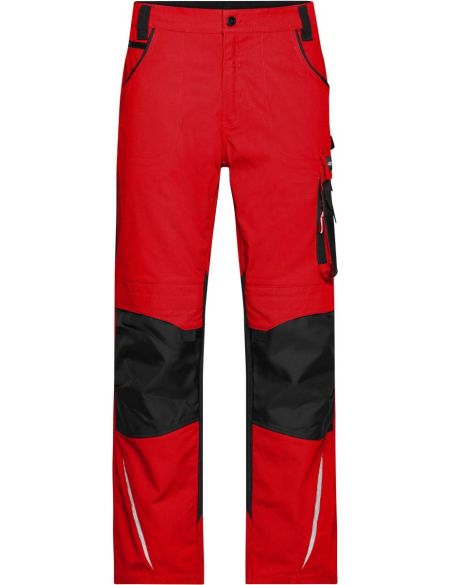Arbeitshose Strong James Nicholson JN832L (Größe 94-110) lange Länge weiß/carbon