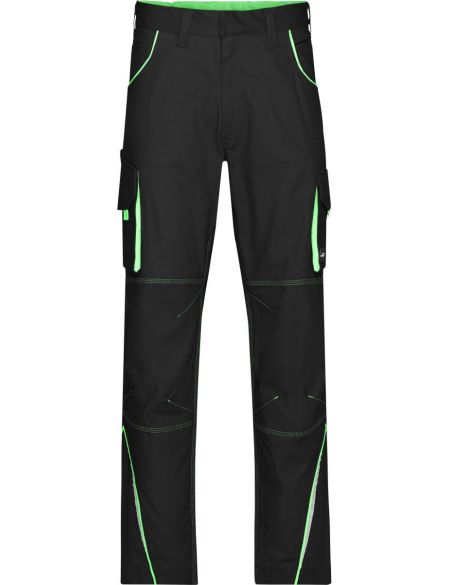 Arbeitshose Farbe James Nicholson JN847S (Größe 25-28) kurze Länge Schwarz/Limette