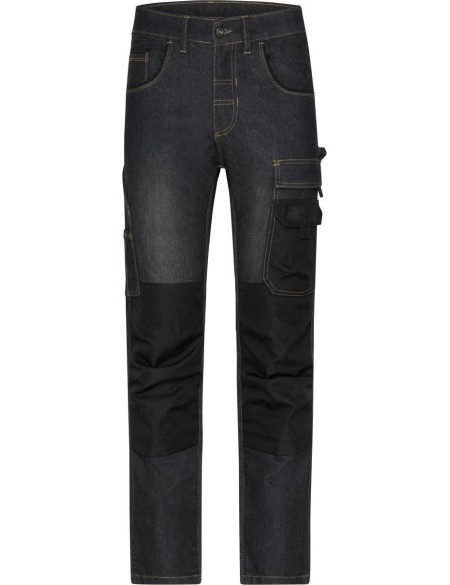 Arbeitsjeans James Nicholson JN875S (Größe 25-28) kurze Länge aus schwarzem Denim