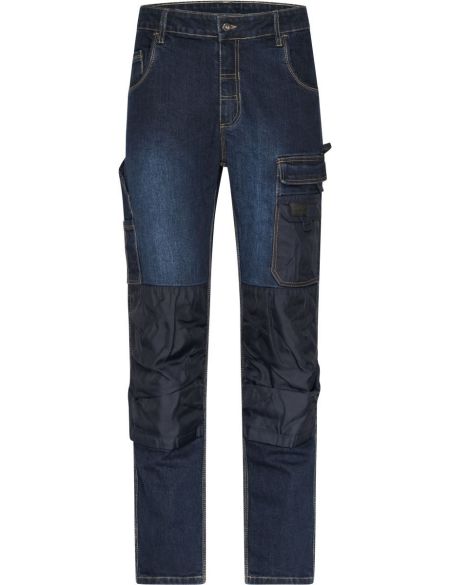 Arbeitsjeans James Nicholson JN875S (Größe 25-28) kurze Länge aus schwarzem Denim