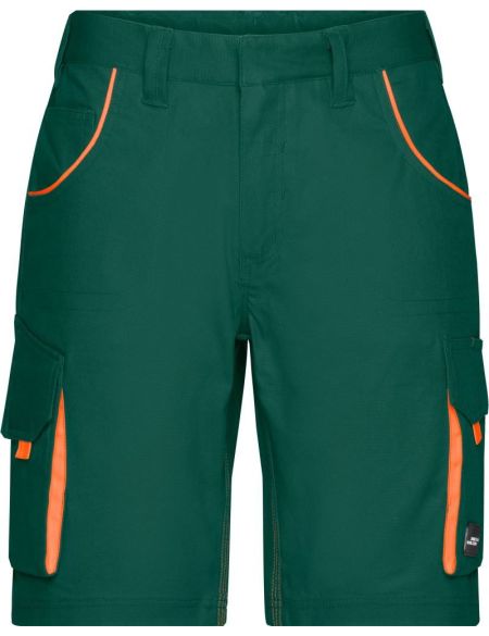 Arbeitsshorts Farbe James Nicholson JN872X (Größe 62) dunkelgrün/orange