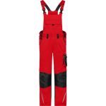 Arbeitshose mit Latz Strong James Nicholson JN1833S (Größe 25-28) kurze Länge rot/schwarz