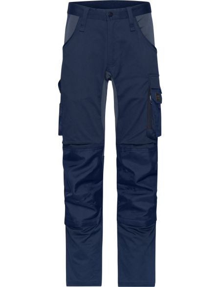 James Nicholson JN1812S Slim Line Stretch-Arbeitshose (Größe 25-28), kurze Länge, Schwarz/Schwarz