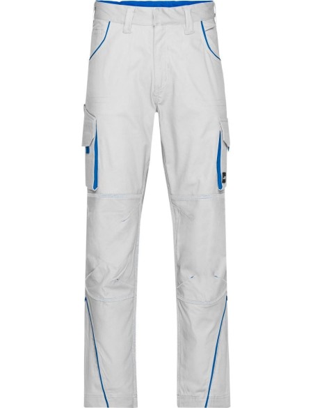 Arbeitshose Farbe James Nicholson JN847X (Größe 62-68) normale Länge Weiß/Royal