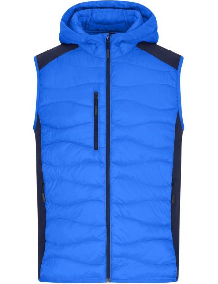 Weste Herren Stretch-Fleece James Nicholson JN1328 blau/navy