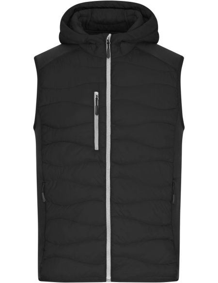 Weste Herren Stretch-Fleece James Nicholson JN1328 schwarz/schwarz