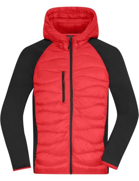 James Nicholson JN1330 rot/schwarze Herren-Hybridjacke