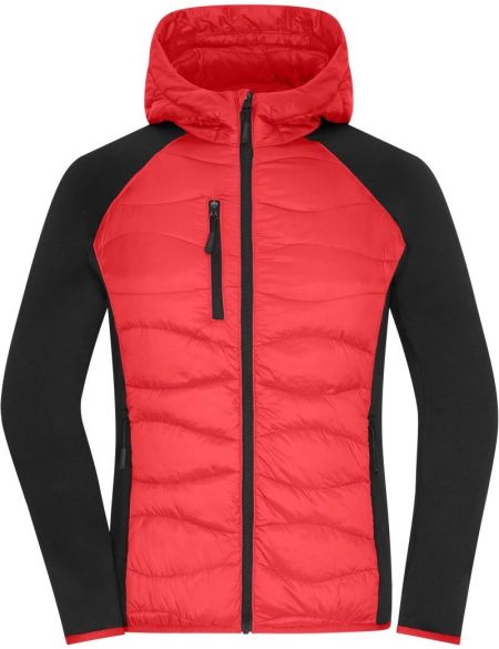 James Nicholson JN1329 rot/schwarze Damen-Hybridjacke